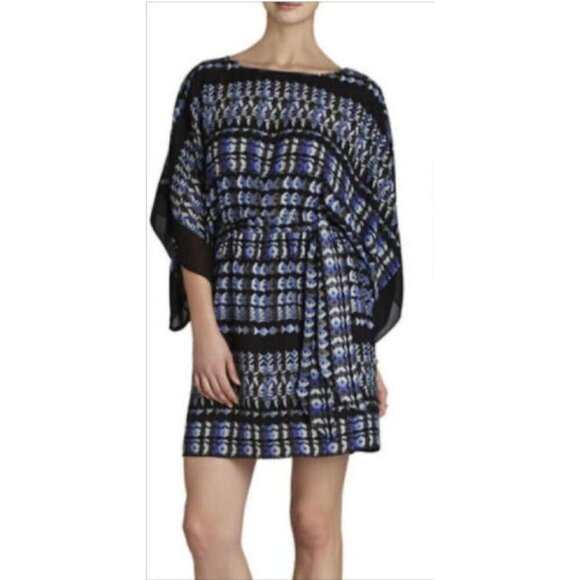 BCBG MAXAZRIA Mini Dress Size S Whimsigoth Fairy Grunge Batwing Sleeves Cocktail - Picture 1 of 11